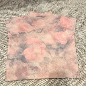 Sioni Pink and Gray Floral sweater.